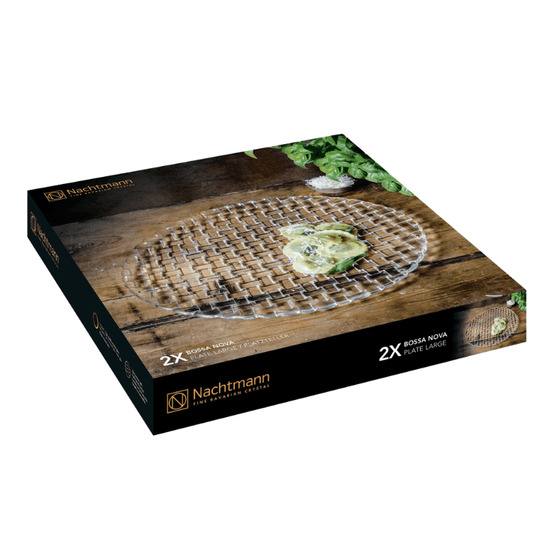 Set de 2 platos de cristal de 32 cm