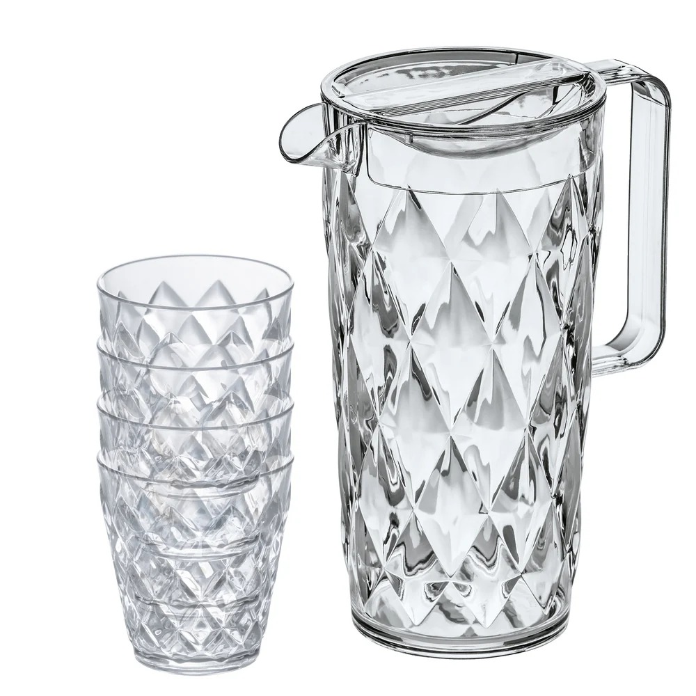 Set de 5 pc pichel + 4 vasos