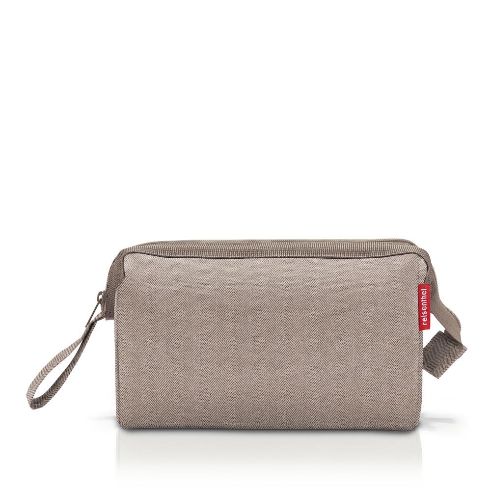 Cosmetiquera para viaje herringbone mokka