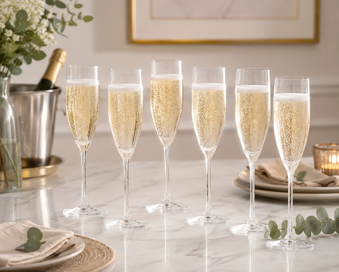 Copas para champagne 6 pc