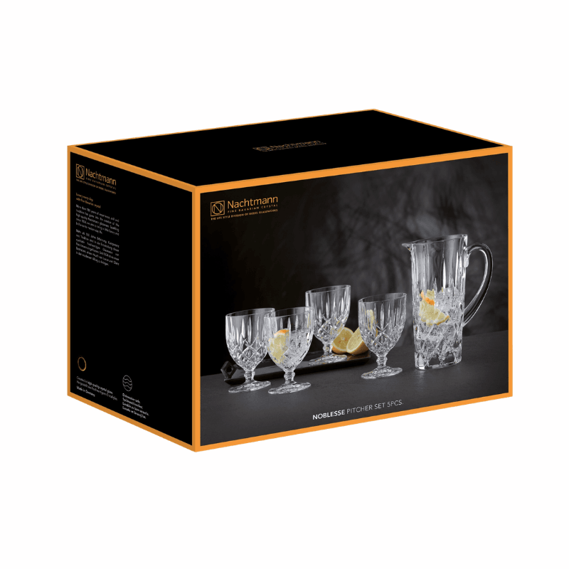 Juego de Jarra con Vasos de Cristal
