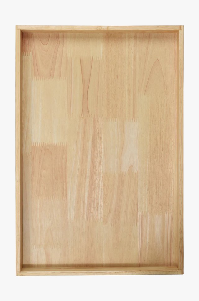 Bandeja rectangular de madera, natural