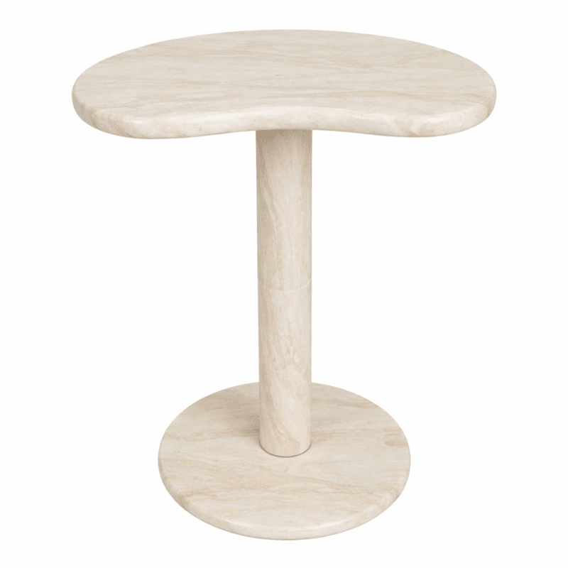 Mesa auxiliar de mármol - beige 