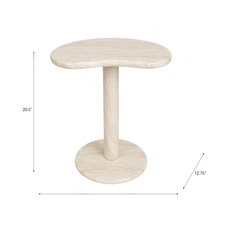 Mesa auxiliar de mármol - beige 