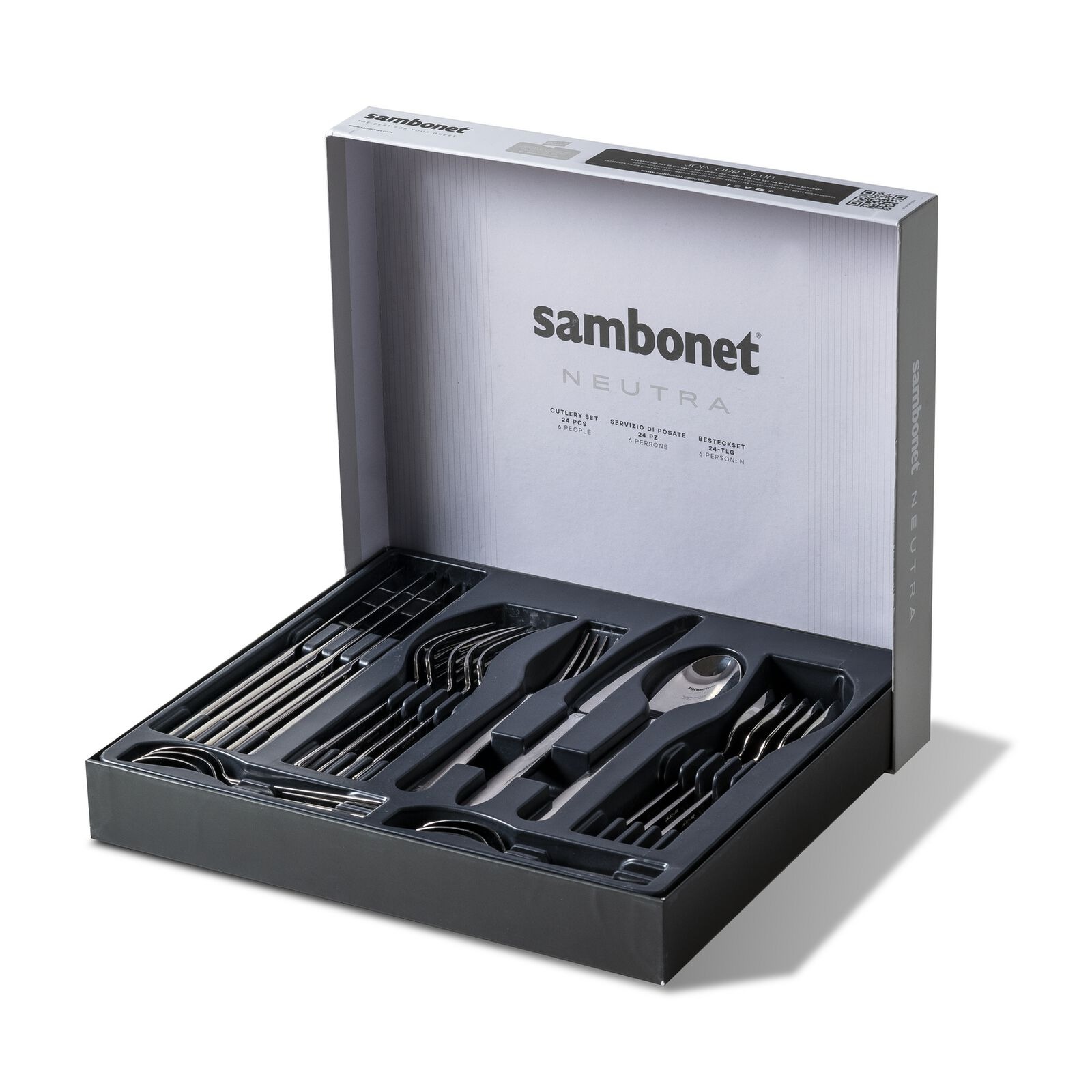 Set de 24pcs cubiertos de acero neutro