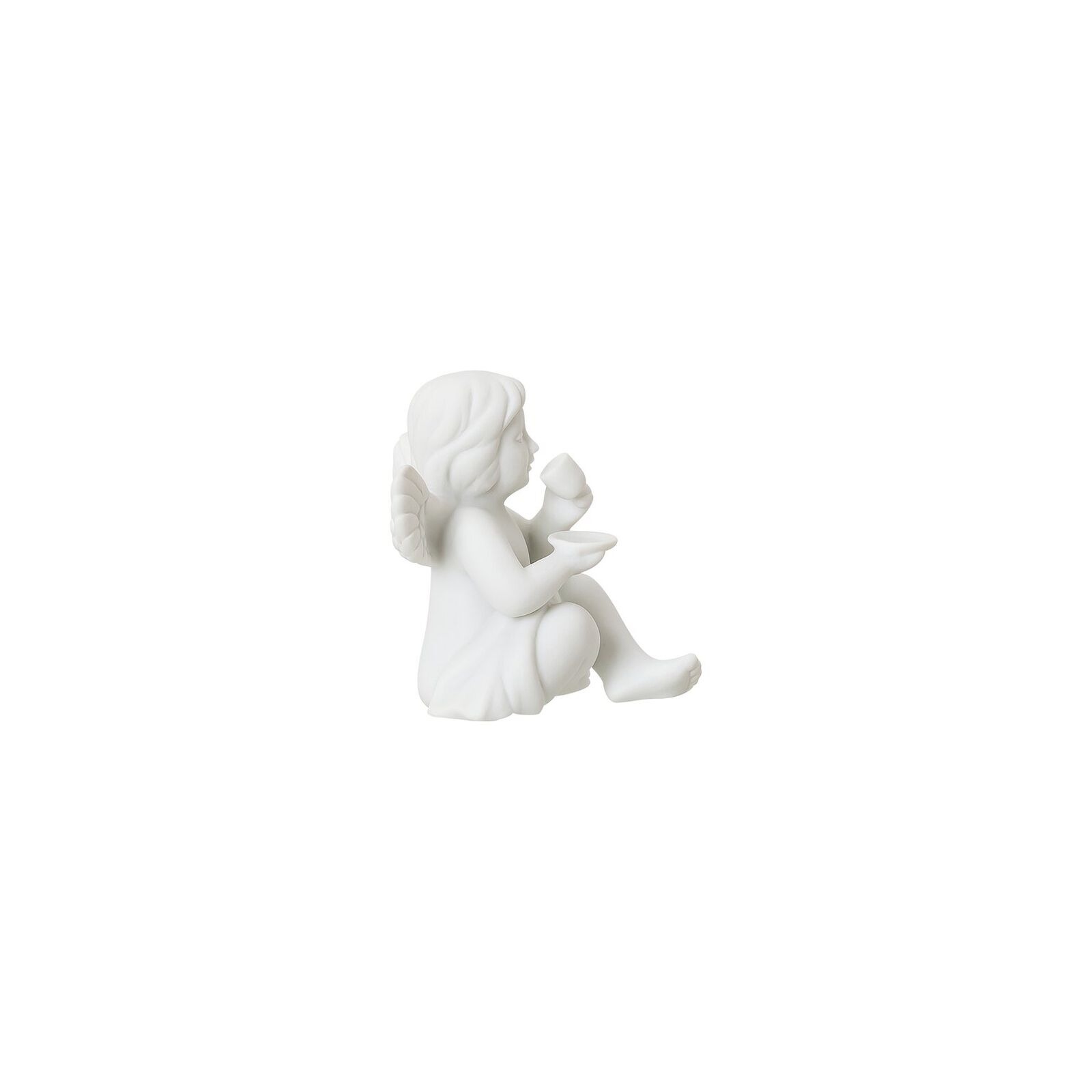Ángel decorativo blanco mate 5 x 5.5 cm - con taza