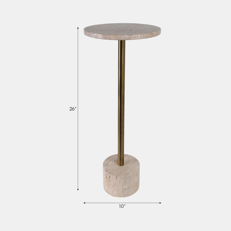Mesa Auxiliar Travertine 26"