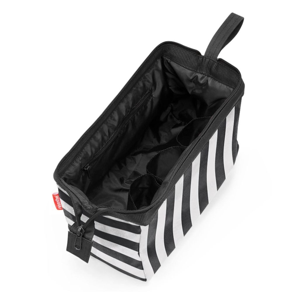 Cosmetiquera de viaje summer stripes black and white