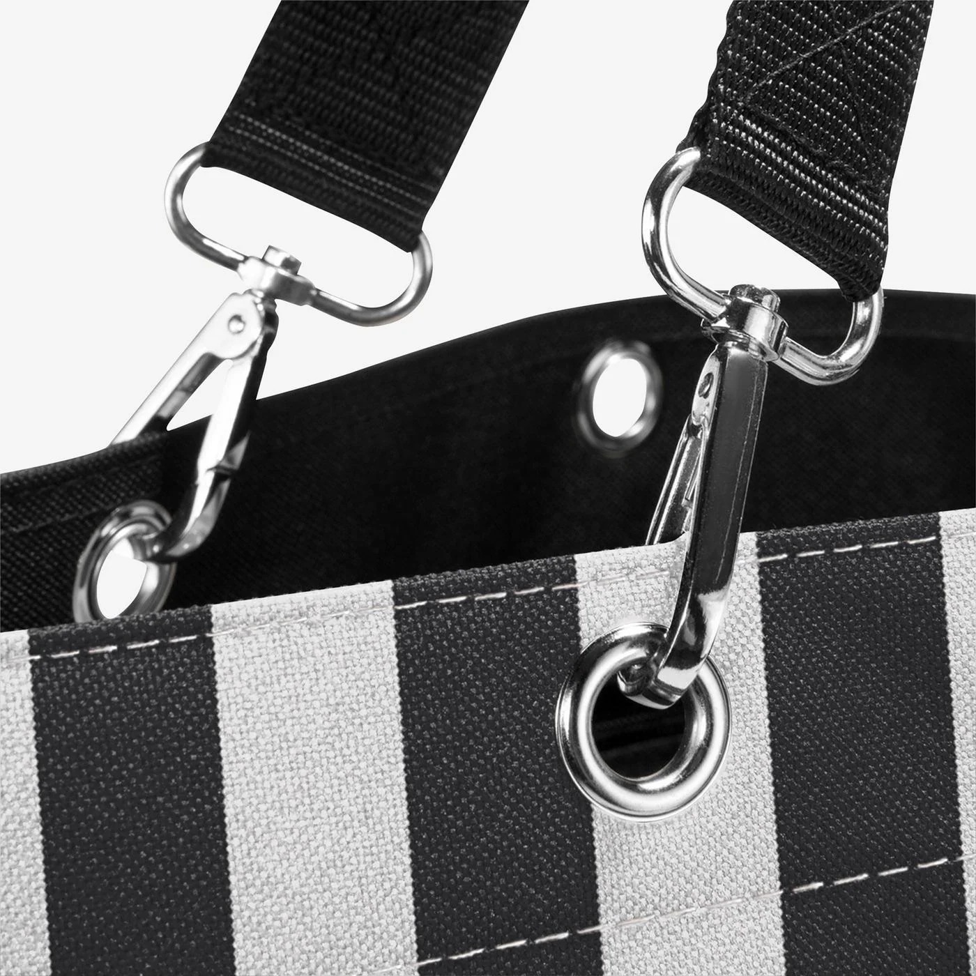 Bolso oara compras XL summer stripes black and white