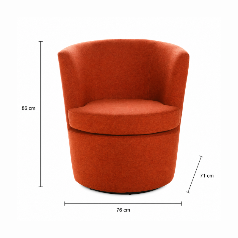 Silla giratoria rojo naranja