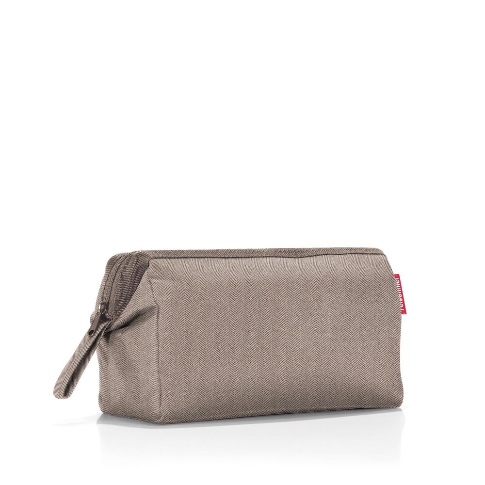 Cosmetiquera para viaje herringbone mokka